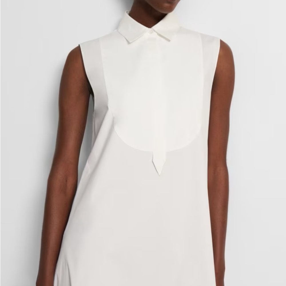 Theory sleeveless Tunic Dress in Good Cotton - Mini Dress with Sleek Silhouette